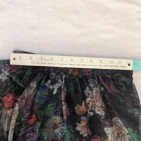 Maeve Anthropologie Meeva Black Floral Mesh Maxi Leggings Skirt- Small - Picture 10 of 11